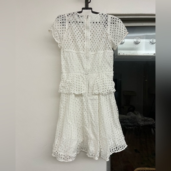 Banana Republic White Eyelet Peplum Summer Sundress Midi Dress - Picture 5 of 7